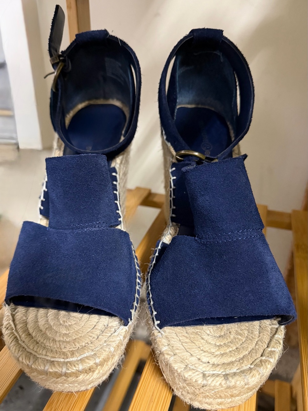 Treasure & Bond Navy Suede Espadrille Wedge Sandals